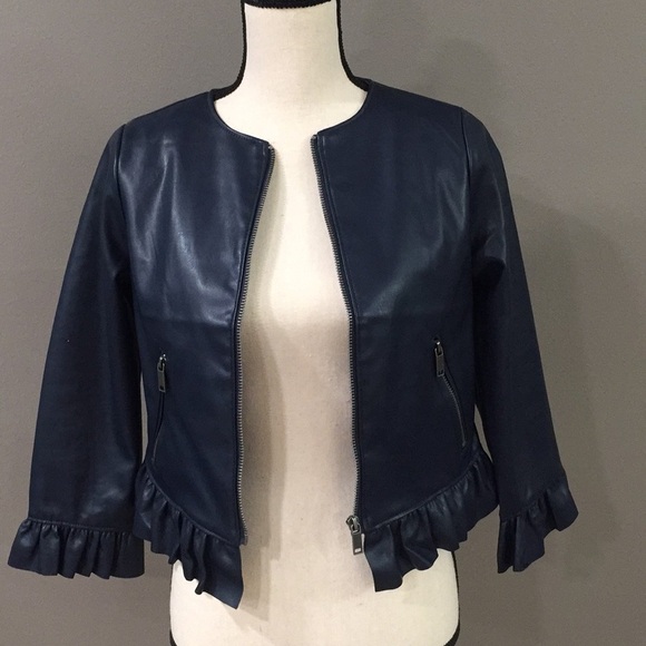 Catherine Malandrino navy Faux-leather Jac… - Picture 1 of 8